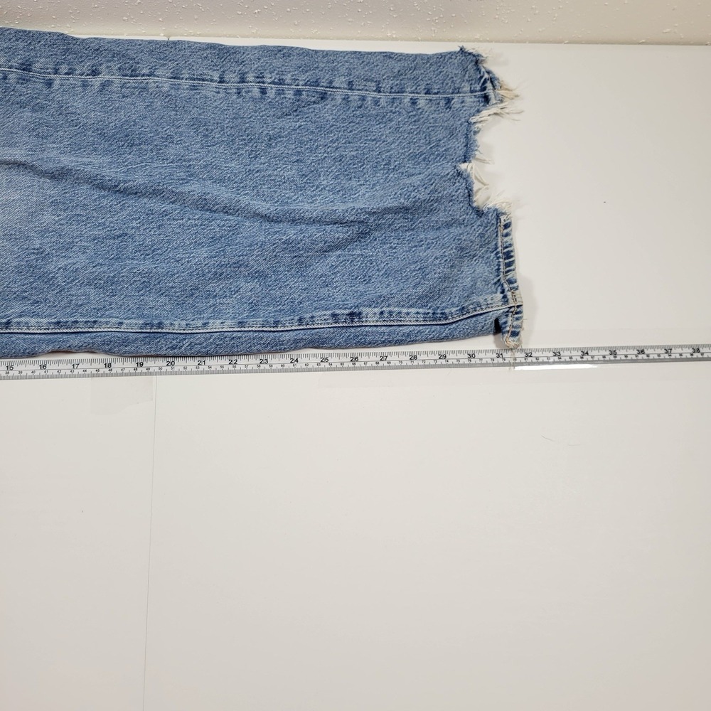 American Eagle Women's Jeans Super High Rise Baggy Wide Leg Size 16 Long Blue - Picture 4 of 11